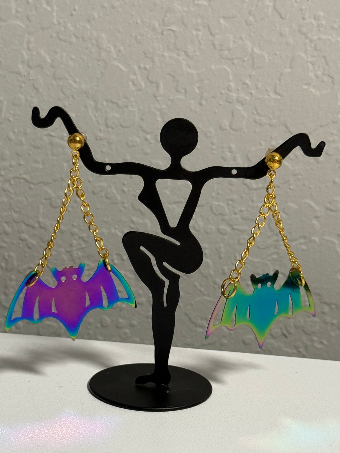 Metal Bat Earrings